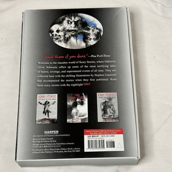 Scary Stories Boxed Set Alvin Schwartz & Stephen Gammell 3 Book Set Complete - Picture 9 of 14